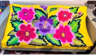 Best Quality Rayon Sarong Hand Painted Flower Design by Balinese Artisans